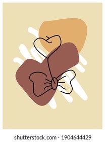 A warm wall decoration with a cute tie and a heart. suitable for decoration
