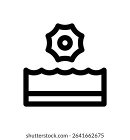 Warm water diving. Editable stroke vector icon.