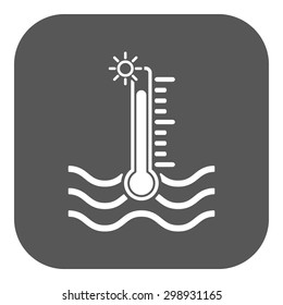 The Warm Water Temperature Icon. Hot Liquid Symbol. Flat Vector Illustration. Button