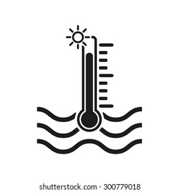 The Warm Water Temperature Icon. Hot Liquid Symbol. Flat Vector Illustration