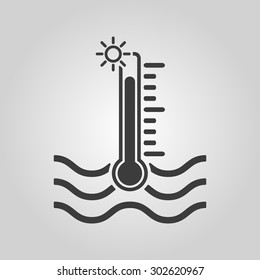 The Warm Water Temperature Icon. Hot Liquid Symbol. Flat Vector Illustration