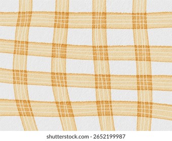 A warm watercolor orange plaid pattern background, great for autumn themes, cozy textiles, or rustic designs