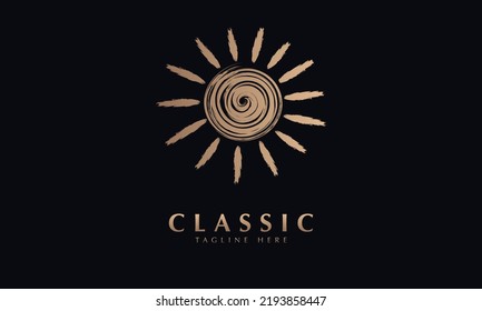 warm weather or sun vector logo monogram template