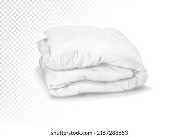 Warm white blanket. Vector illustration.