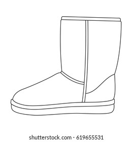 Calurosas botas azules de invierno. Cómodos zapatos de invierno para el uso diario.Diferentes zapatos un único icono en el estilo de contorno símbolo vectorial ilustración de stock.