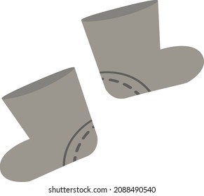 Botas de invierno cálidas. Calzado de invierno. Calzado cómodo para el invierno.Ilustración de vectores dibujada a mano en estilo de dibujos animados. Moda de invierno. Accesorios de Navidad.