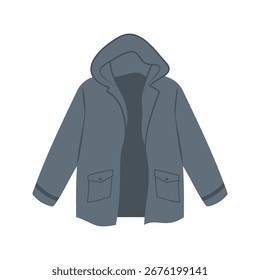 Warm winter clothes and jackets in different styles