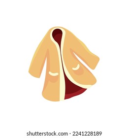 Warm winter coat on white background