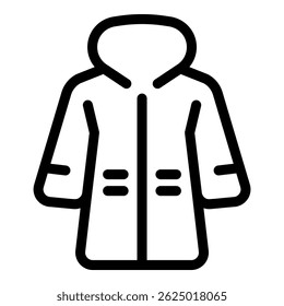 Warm winter coat protecting a person from cold weather, perfect for an outfit during winter season