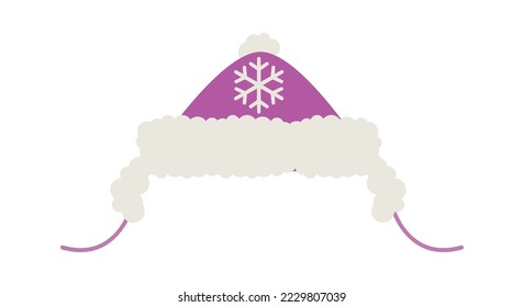 Warm winter hat flat icon Design decor element