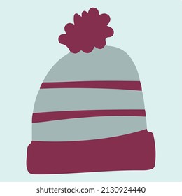  warm winter hat flat vector