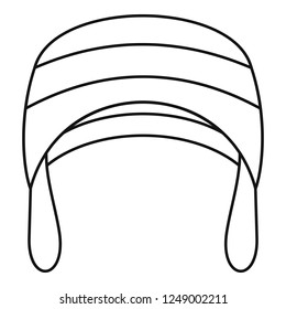 Warm winter hat icon. Outline warm winter hat vector icon for web design isolated on white background
