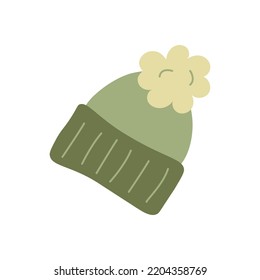 Warm winter hat isolated on white background.