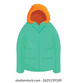 Warm winter jacket is protecting from cold weather
