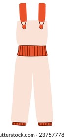 Warm winter overalls for snowboarding or skiing, feather pants, vector