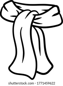Escarcha de invierno cálida. Ilustración de dibujos animados en blanco y negro. Ropa otoñal para el cuello. Cabecera de moda