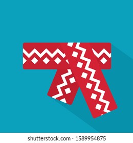 warm winter scarf icon- vector illustration