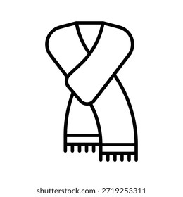 Ilustración vectorial caliente de la bufanda del invierno, icono del estilo de la línea