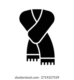 Ilustración vectorial caliente de la bufanda del invierno, icono sólido del estilo