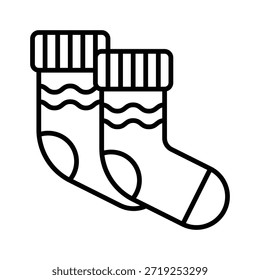 Calcetines calientes del invierno Ilustración vectorial, icono del estilo de la línea