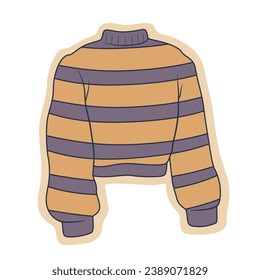 Warm winter sweater on white background
