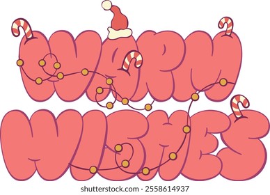 Warm Wishes Christmas Holiday Typography Design