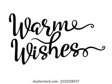Warm Wishes Christmas vector clipart, Merry Christmas lettering