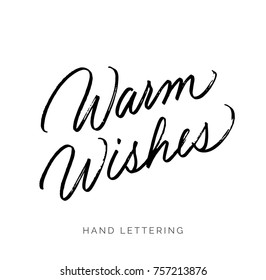 Warm wishes. Hand written Christmas greetings for your design. Can be used for cards, prints, posters, stamps, advertisement, banners, etc.