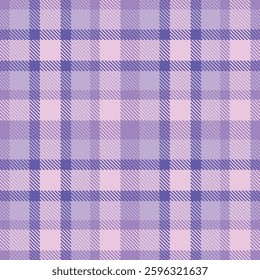 Warm Wisteria Seamless Tartan with Dark Light Lavender accents Fabric Design