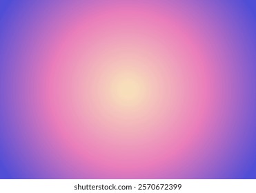 a warm yellow center, transitioning through pink and ending in a deep blue. It conveys a sense of warmth, light, and serenity, resembling a sunrise or cosmic glow.