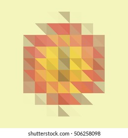 Warm yellow color Triangle Geometric vector background 