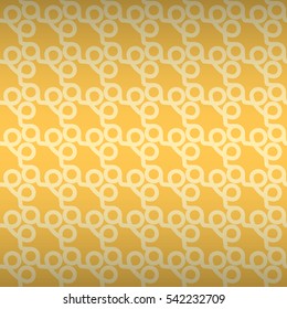 Warm yellow geometrical seamless pattern in inwrought style. Vector background. Contemporary decor. Compound tessellated repeatable backdrop.