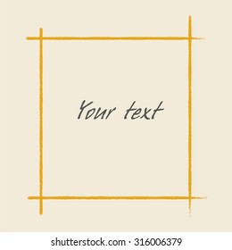 Warm yellow hand drawn water color thin border