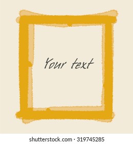 Warm yellow hand drawn water color bold border