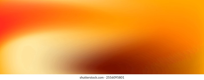 Warm yellow orange brown gradient wallpaper. Autumn colored blurred poster background. Fall smooth gradation backdrop for banner, leaflet, brochure or booklet. Vector abstract template overlay