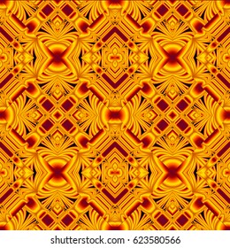 warm yellow seamless pattern with decorative elements and swirls for wrapping paper and other designer jewelry