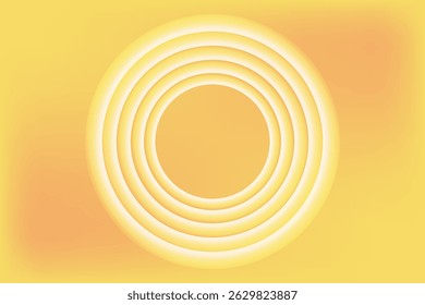 A warm yellow-orange gradient background with concentric white rings forming a glowing circular pattern similar to a speaker. Perfect for abstract or minimalist designs.