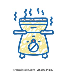 warmer fondue doodle icon sketch vector. warmer fondue sign. isolated symbol illustration