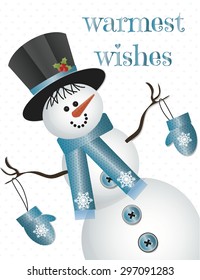Warmest Wishes Snowman with Mittens