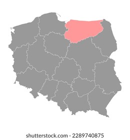 Warmian Masurian Voivodeship map, province of Poland. Vector illustration.