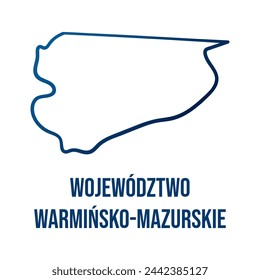 Warmian Masurian Voivodeship (Województwo warmińsko-mazurskie) outline map isolated filled with blue gradient
