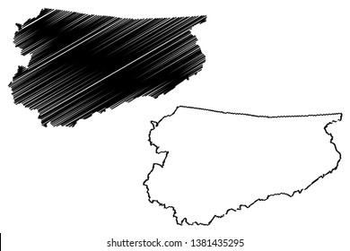 Warmian-Masurian Voivodeship (Administrative divisions of Poland, Voivodeships of Poland) map vector illustration, scribble sketch Warmia-Masuria Province (Warmia-Mazury Province) map