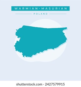 Warmian-Masurian Voivodeship (Administrative divisions of Poland, Voivodeships of Poland) map vector illustration, scribble sketch Warmia-Masuria Province (Warmia-Mazury Province) map