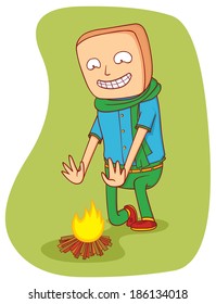 warming campfire