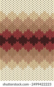 Warming Color Knitting Pattern. Geometric Vector Illustration Background for Textile Print Design.