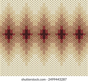 Warming Color Knitting Pattern. Geometric Vector Illustration Background for Textile Print Design.
