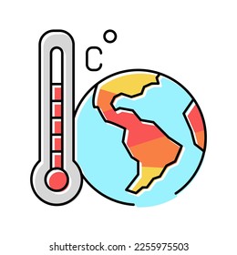 warming effect color icon vector. warming effect sign. isolated symbol illustration