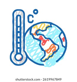 warming effect doodle icon sketch vector. warming effect sign. isolated symbol illustration
