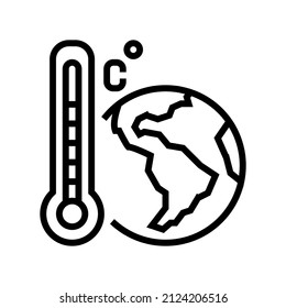 warming effect line icon vector. warming effect sign. isolated contour symbol black illustration
