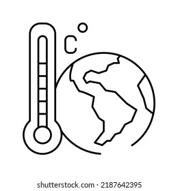 warming effect line icon vector. warming effect sign. isolated contour symbol black illustration